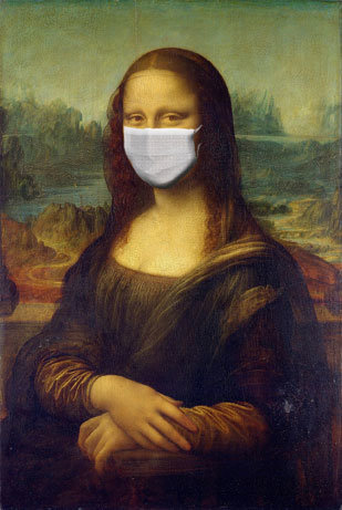 Corona-Lisa - Mona Lisa mit Mundschutz gegen Corona
