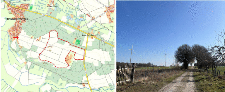 Visualisierung der Windräder (Heisterweg)
