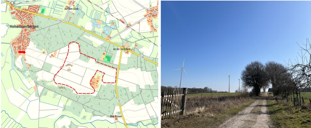 Visualisierung der Windräder (Heisterweg)